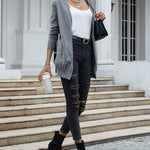 Long Sweaters Cardigan with An Open Front