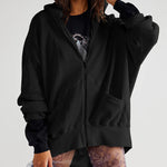 Nadorine Women's Cardigan Zipper Sweater Loungewear Outerwear Hoodie Long Jacket