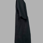 Long Sleeves Loose Solid Color Collarless Woolen Coat