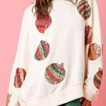 Christmas Egg Sequined Casual Long Sleeve Sweatshirt