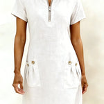 Susan | Cotton Linen Dress with Half-Zip