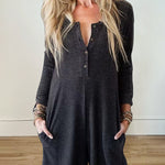 Simply Comfort Button Down Romper Jumpsuits