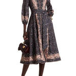 Mandarin Collar Midi Dress