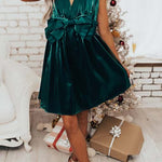 Mesmerizing Sight Satin Bow Design Pocketed Mini Dress