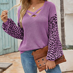 Patchwork Knitted Pullover Sweater Tops