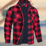 KZZ Men's Long-Sleeve Plaid Jacket