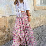 Nadorine Women's Boho Maxi Skirt Casual A Line Long Skirt