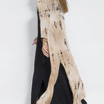 Women Casual Tie-dye Slit Cardigan