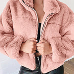 Faux Fur Zip-Up Cardigan Plush Jacket