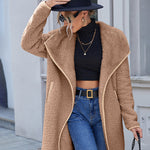 Lapel Irregular Mid -length Double -sided Plush Coat