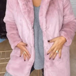 Faux fur collar loose coat