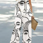 Casual Summer Sleeveless T-Shirt Trousers Two-Piece Set