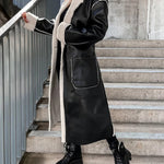 Women's Thick Windproof Belted Long Trench Coat Outerwear