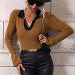 Nadorine Bell Sleeve Lapel Sweater