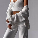 Chic V-neck Knitted Three-piece Set