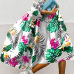 Vintage Floral Print High Low Hem A-Line Midi Dress