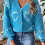 Stylish Loose Casual Cartoon Jacquard Jacket
