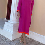 Knitted dress with cuffs combination