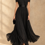 Elia Gathered Waist Keyhole Maxi Dress