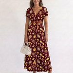 Lyra | Elegant Floral V-Neck Midi Dress