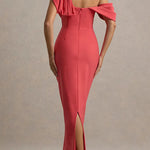 Draped One Shoulder Bodycon Maxi Party Dress