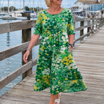 ELENA™ - ELEGANT FLORAL SUMMER MIDI DRESS