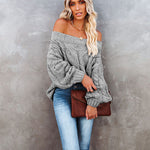 Off Shoulder Loose Knitwear Sweater