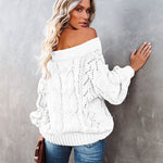 Off Shoulder Loose Knitwear Sweater