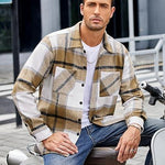 KZZ Fall Outfits Classic Menswear Flannel Shirts Casual