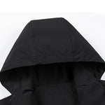 KZZ Men's Letter Print Drawstring Pocket Half Zipper Hooded Jacket
