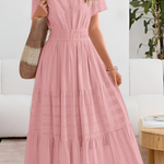 Chloe Evans | Tiered Flutter-Sleeve Maxi Dress For Women