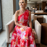 Carla | One Shoulder Pleated Bodice Midi Dress