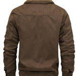 KZZ Men's Solid Pocket Zipper Fleece Jacket
