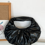 Margovil Metallic Ruched Faux Leather Funky Handbag