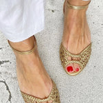 Isadora™ | Golden Woven Sandals