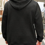 KZZ Men's Casual Plaid Drawstring Hoodie