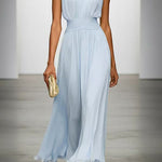Margovil Crewneck Sleeveless Zipper Back Waisted Maxi Dress