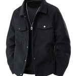 KZZ Men's Corduroy Jacket - Autumn/Winter Warm Collar Casual Coat