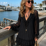 AURELIA | RUFFLE TRIM MINI DRESS