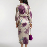 Valentina | Cross Wrap Tie Waist Printed Midi Dress