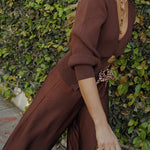 Margovil Chic V Neck One Button Sweater