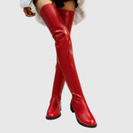 Aurora | Chunky Heel Thigh-High Leather Boots