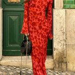 Margovil Bell Long Sleeves Floral Print Maxi Dress