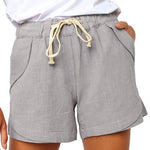Margovil Drawstring High Waist Solid Casual Shorts