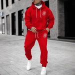 KZZ men's sports pants and hoodie 2-piece set,  unique Wolf claw set