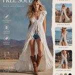 Elowen Lace Boho Maxi Duster Dress Ethereal Desert Goddess Statement Style