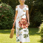 Camila | Floral Off-Shoulder A-Line Midi Dress