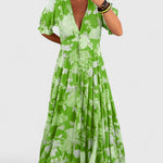 Yanet | Elegant Floral V-neck Dress