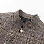 KZZ Men's Plaid Single-Breasted Blazer