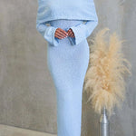 Margovil Off Shoulder Long Sleeves Bodycon Stretchy Maxi Dress